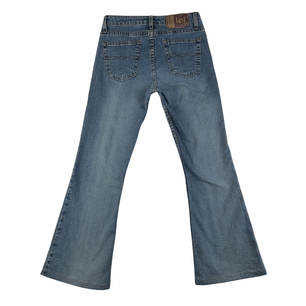 Vintage L.e.i. Jeans Womens 28x27 Medium Wash Bootcut Stretch Low Rise Faded Y2K